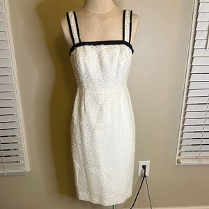 J. Crew Cream and Black Christmas Party Dress